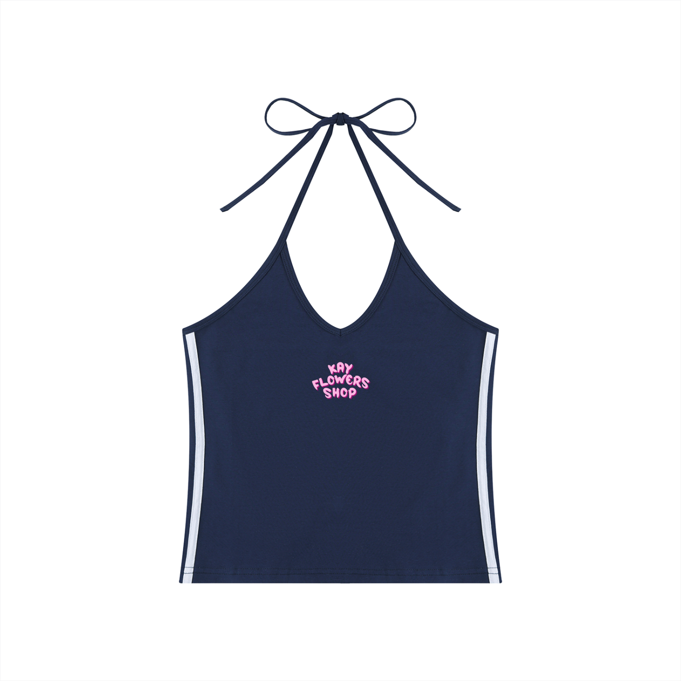 Women's Color Block Halter Crop Tank Top
