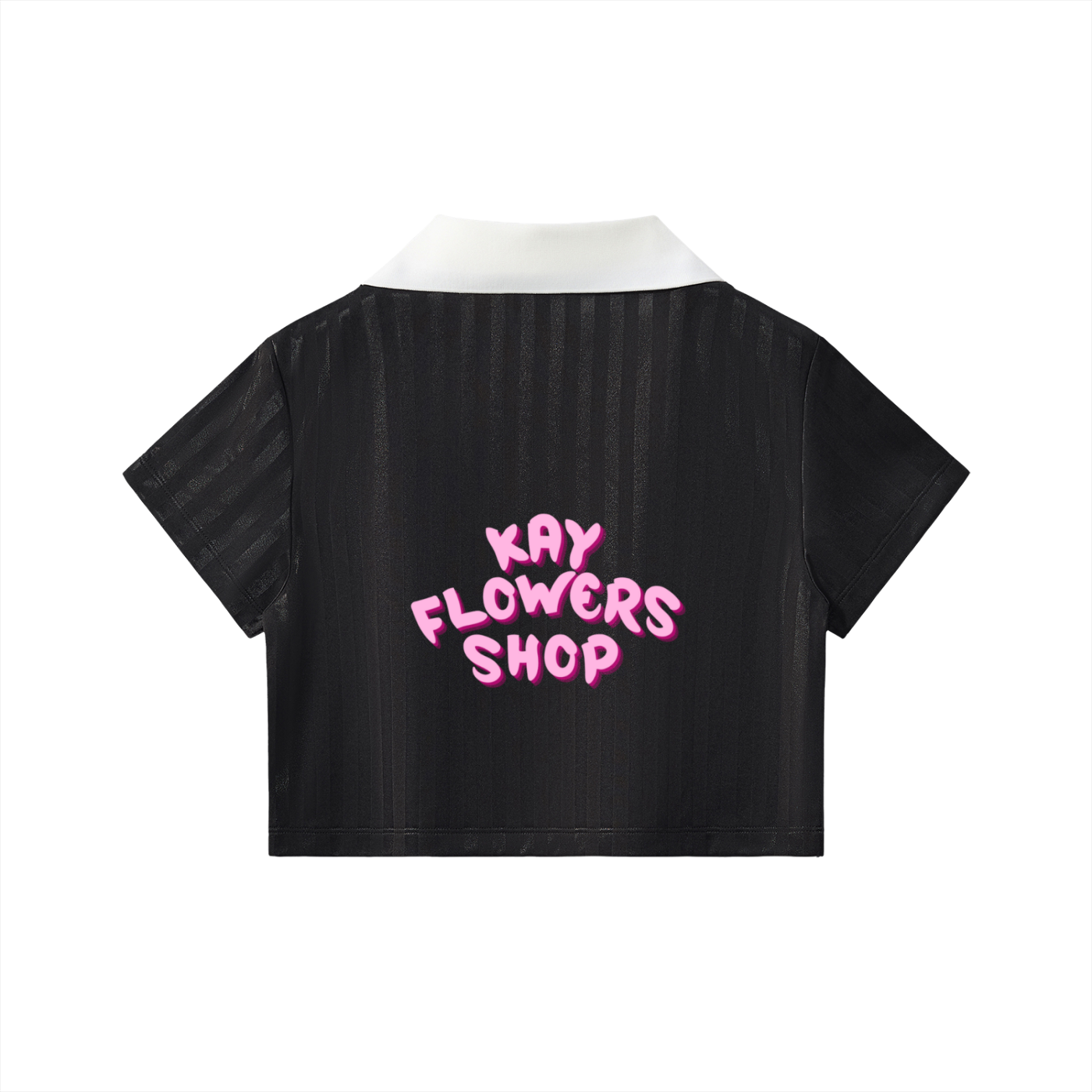 Contrast Collar Striped Cropped Jersey