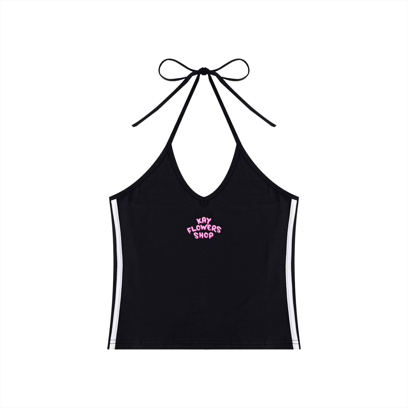 Women's Color Block Halter Crop Tank Top